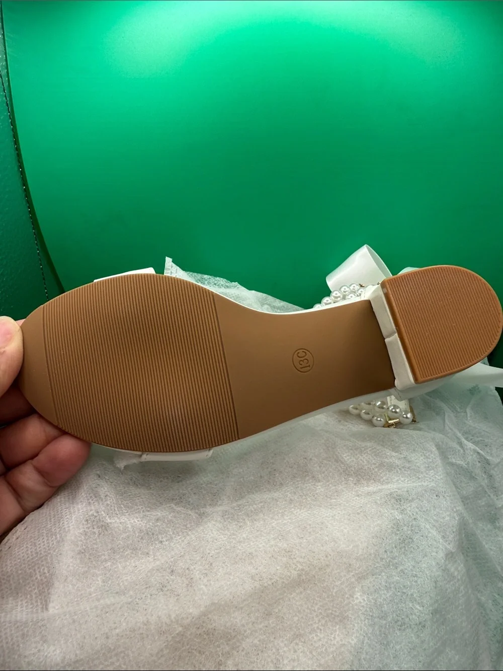 Pearl-Ankle Little Kids Sandal - 13c ivory white